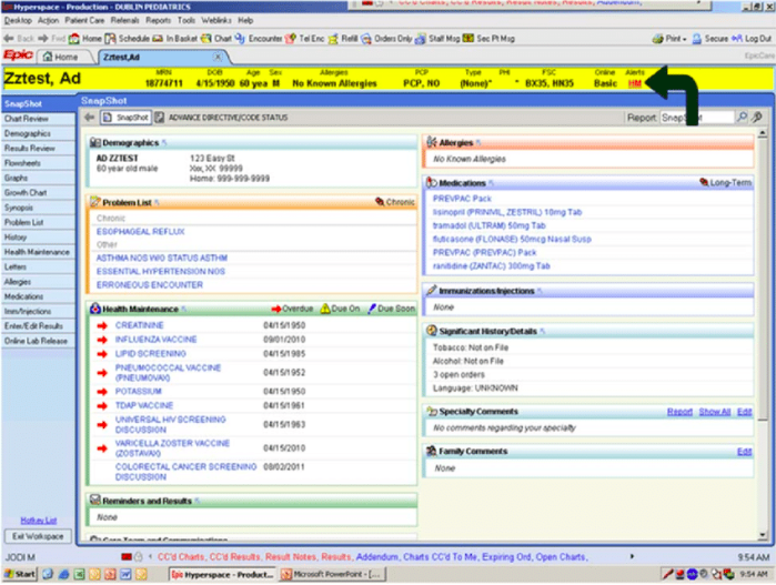 Epic's EHR Patient Interface